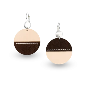 Bijoux en cuir d'autruche responsable et engagée marron chocolat