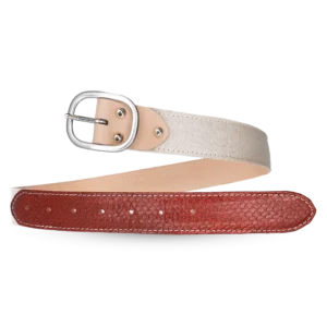 Ceinture originale et coloré en lin et cuir