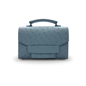 Cuir précieux d'autruche bleu