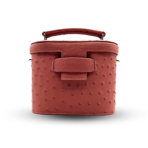 Sac de cuir français de luxe peau d'autruche rose