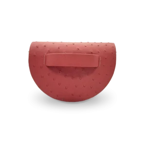 Sac en cuir tout en peau d'autruche rose