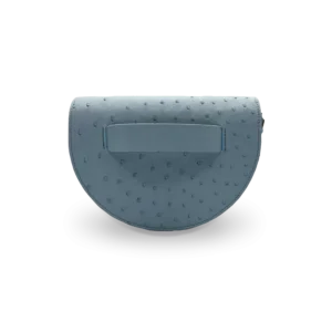 Sac en cuir tout en peau d'autruche bleue